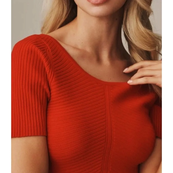 Anthropologie / Maeve Short-Sleeve Hourglass Knit Top - Picture 3 of 6